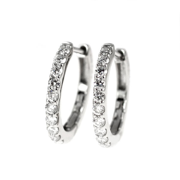 K18WG ダイヤモンド ピアス 0.50ct フープ