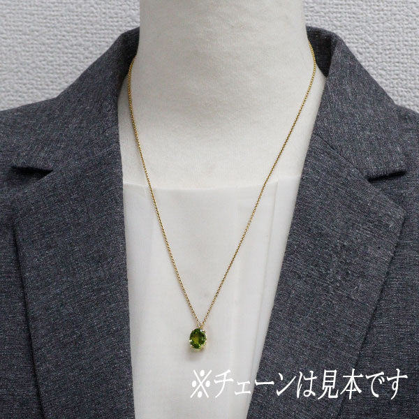 GSTV K18YG ペリドット ダイヤモンド ペンダントトップ 3.00ct D0.02ct
