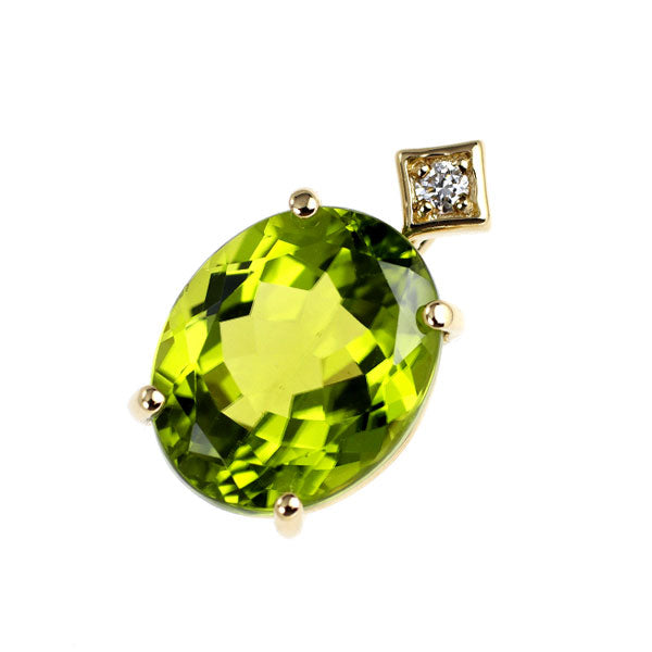 GSTV K18YG ペリドット ダイヤモンド ペンダントトップ 3.00ct D0.02ct