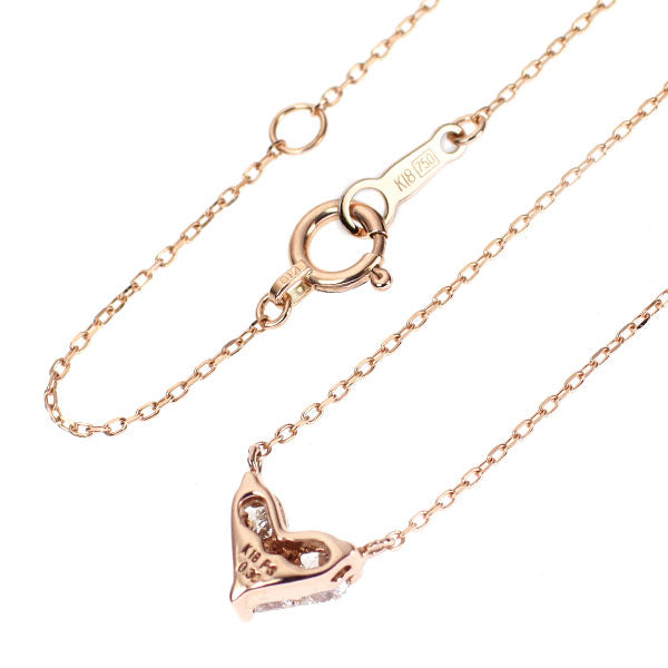 K18PG ダイヤモンド ペンダントネックレス 0.30ct ハート