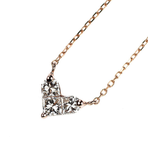 K18PG ダイヤモンド ペンダントネックレス 0.30ct ハート