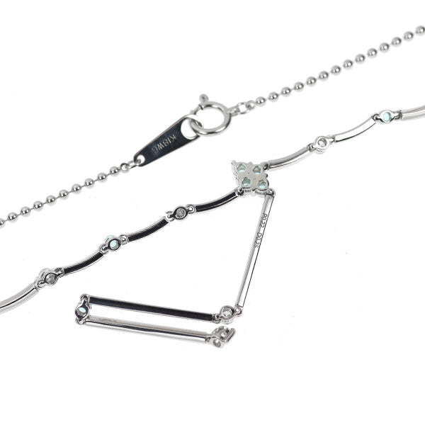 K18WG パライバトルマリン ダイヤモンド ペンダントネックレス 0.22ct D0.25ct
