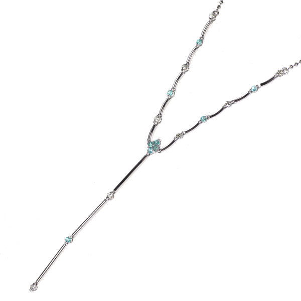 K18WG パライバトルマリン ダイヤモンド ペンダントネックレス 0.22ct D0.25ct