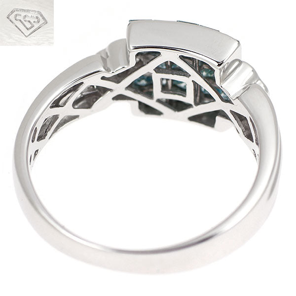 レ・エッセンシャル K18WG アイスブルー ダイヤモンド リング 1.00ct D0.09ct ミステリーセッティング