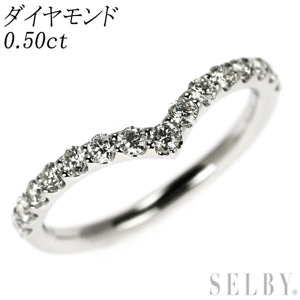 Pt950 ダイヤモンド リング 0.50ct V字