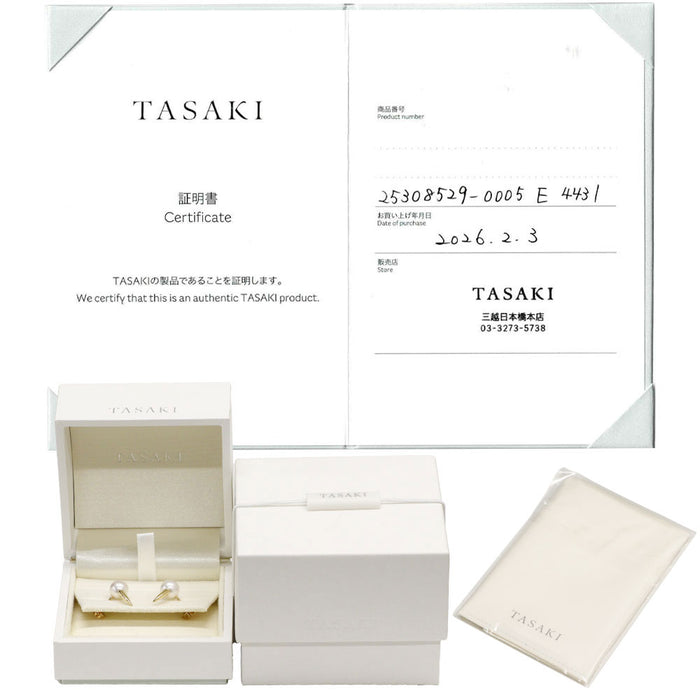 Tazaki Pearl K18YG Akoya Pearl Earrings Danger Fang Diameter approx. 7.6mm