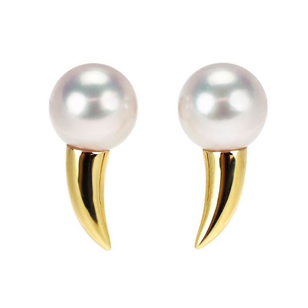 Tazaki Pearl K18YG Akoya Pearl Earrings Danger Fang Diameter approx. 7.6mm