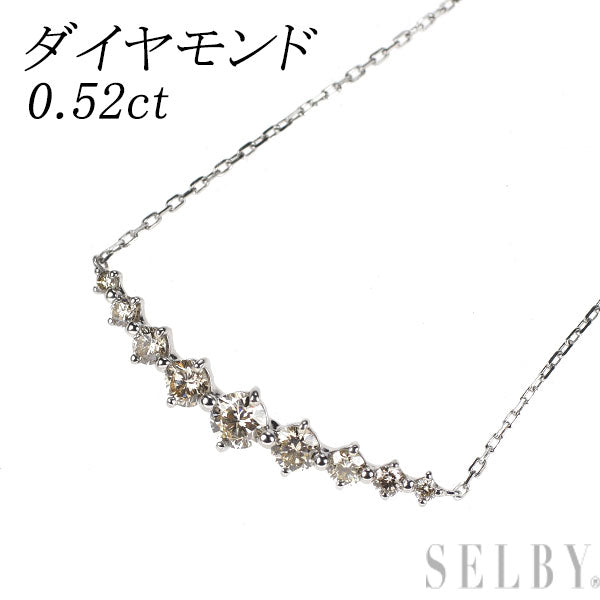 Pt900/ Pt850 ダイヤモンド ペンダントネックレス 0.52ct