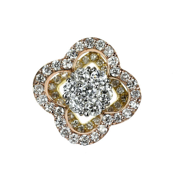 Pt900/K18PG/YG ダイヤモンド ペンダントトップ 0.70ct