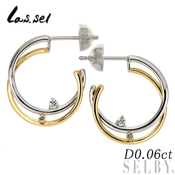 ラッセル Pt900/K18 ダイヤモンド ピアス 0.06ct