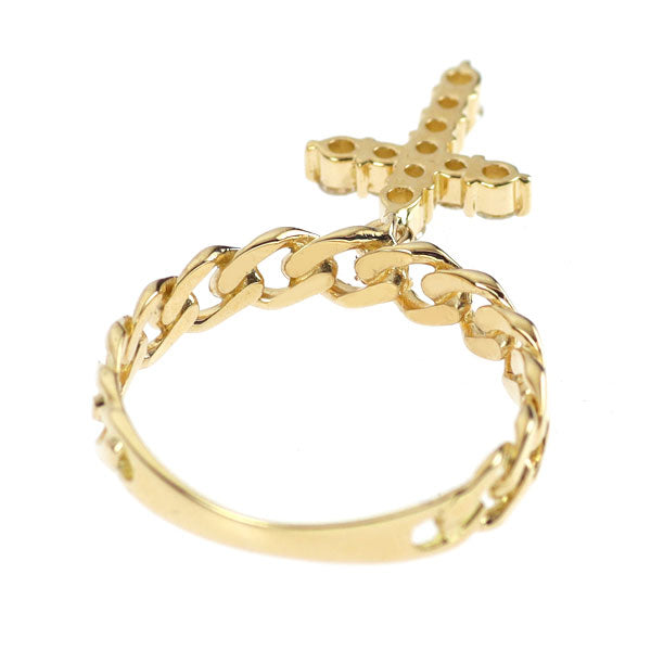 K18YG ダイヤモンド リング 0.18ct クロス