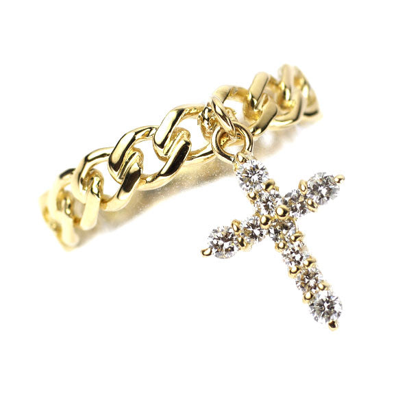 K18YG ダイヤモンド リング 0.18ct クロス