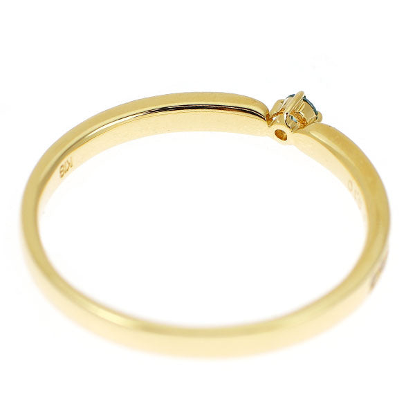 K18YG Treat Blue/Colorless Diamond Ring 0.03ct D0.10ct