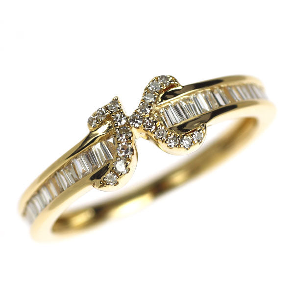 K18YG ダイヤモンド リング 0.30ct イニシャル「K」