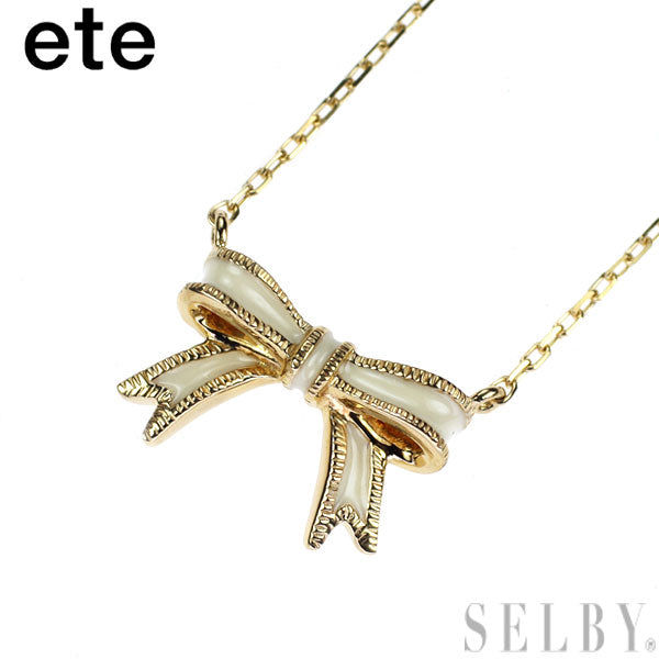 Ete/ete Enamel/K18YG Pendant Necklace Ribbon