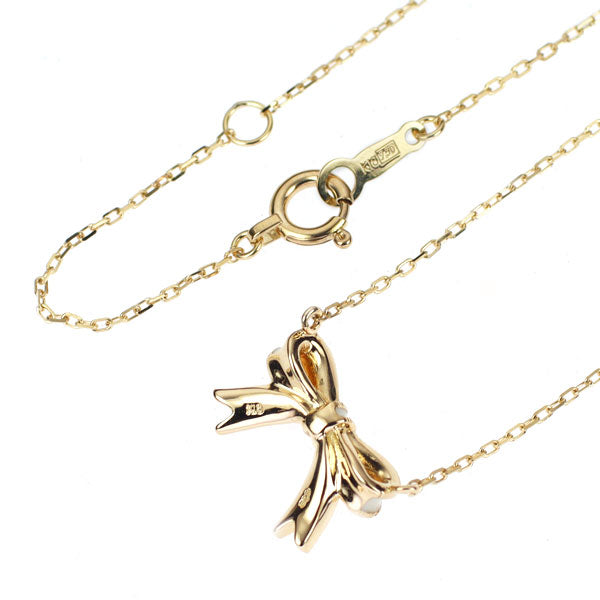 Ete/ete Enamel/K18YG Pendant Necklace Ribbon
