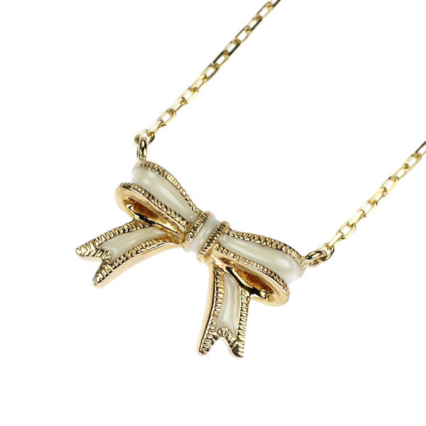 Ete/ete Enamel/K18YG Pendant Necklace Ribbon