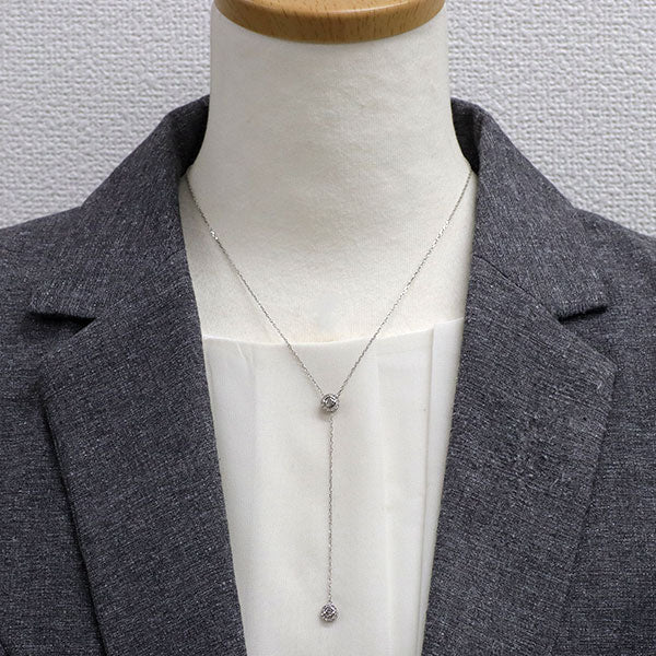 Pt900/ Pt850 ダイヤモンド ペンダントネックレス 0.36ct スライドYデザイン