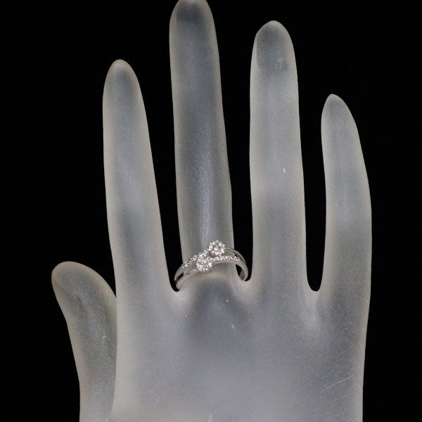 K10WG ダイヤモンド リング 0.32ct フラワー