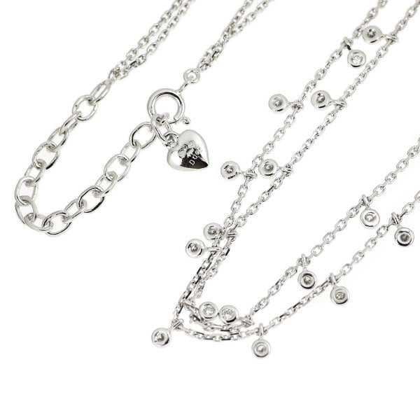 K18WG ダイヤモンド ネックレス 0.62ct 2連ステーション