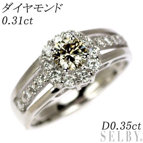 K18WG ダイヤモンド リング 0.31ct D0.35ct