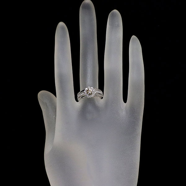 K18WG ダイヤモンド リング 0.31ct D0.35ct