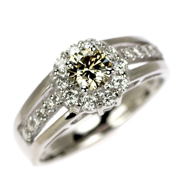 K18WG ダイヤモンド リング 0.31ct D0.35ct
