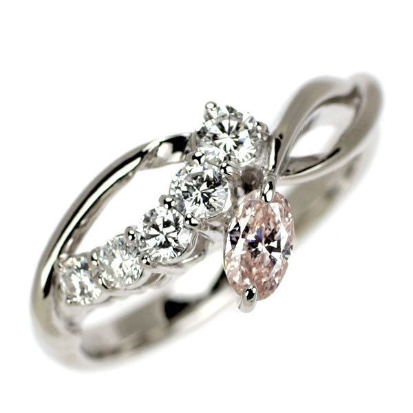 希少 Pt900 天然ピンクダイヤモンド リング 0.26ct LBP SI2 D0.37ct