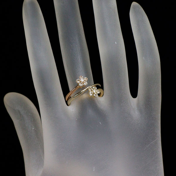 K18YG/WG/PG Diamond Ring 0.50ct Flower