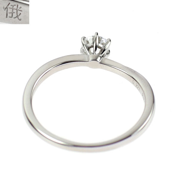 俄 Pt950 ダイヤモンド リング 0.227ct F VS1 3EXHC 花雪