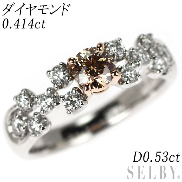 K18WG/PG Diamond Ring 0.414ct D0.53ct