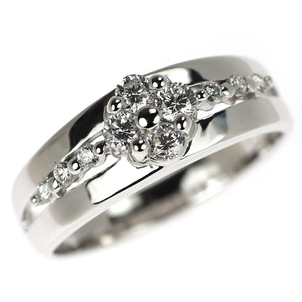 K18WG Diamond Ring 0.31ct Flower