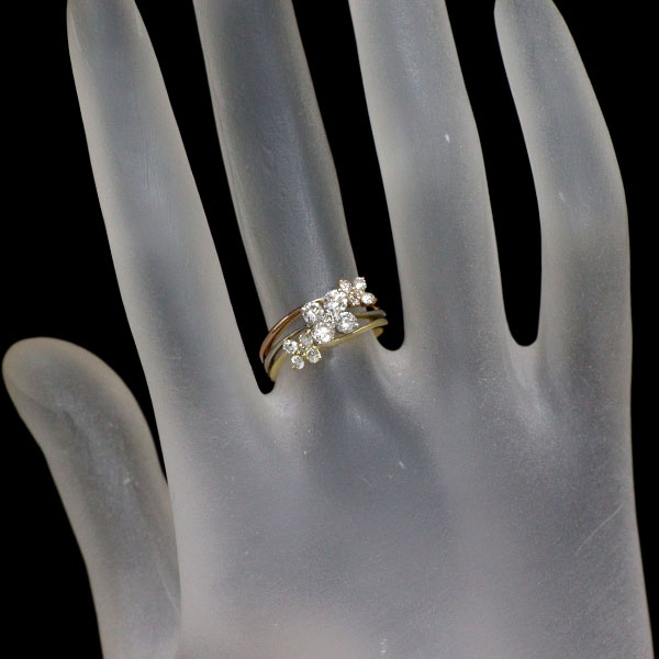 K18YG/PG/Pt900 ダイヤモンド リング 0.65ct