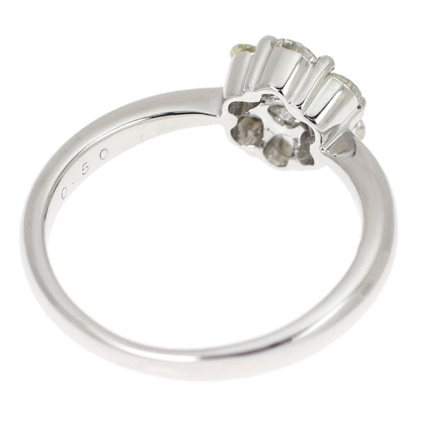 K18WG ダイヤモンド リング 0.50ct フラワー