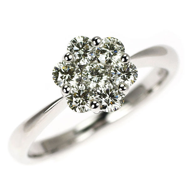 K18WG ダイヤモンド リング 0.50ct フラワー
