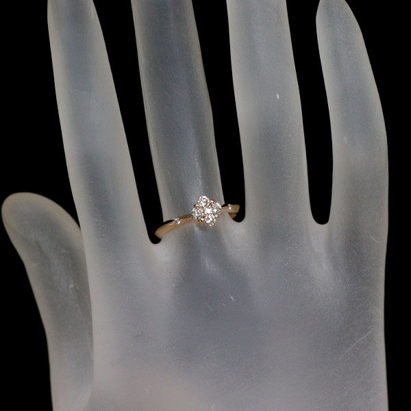 K18PG Diamond Ring 0.30ct Flower