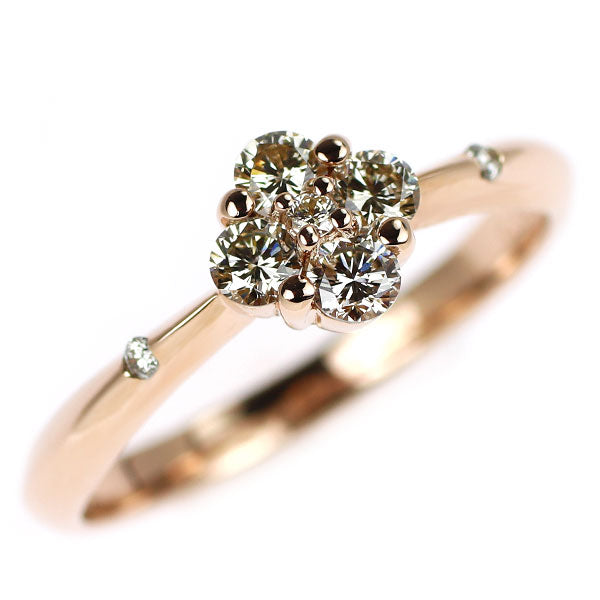 K18PG Diamond Ring 0.30ct Flower