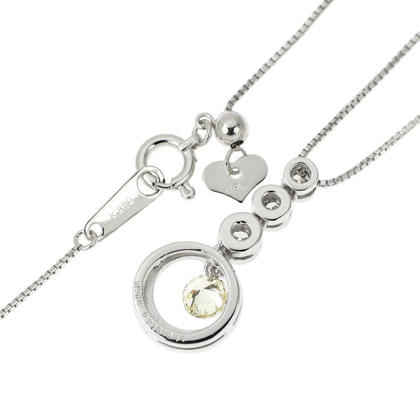 K18WG ダイヤモンド  ペンダントネックレス 0.216ct D0.17ct