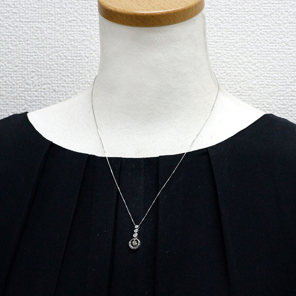 K18WG ダイヤモンド  ペンダントネックレス 0.216ct D0.17ct