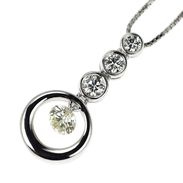 K18WG ダイヤモンド  ペンダントネックレス 0.216ct D0.17ct