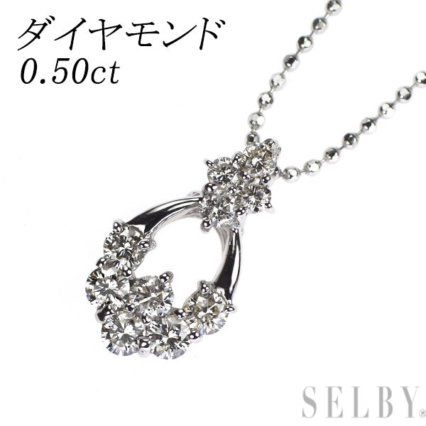K18WG Diamond Pendant Necklace 0.50ct