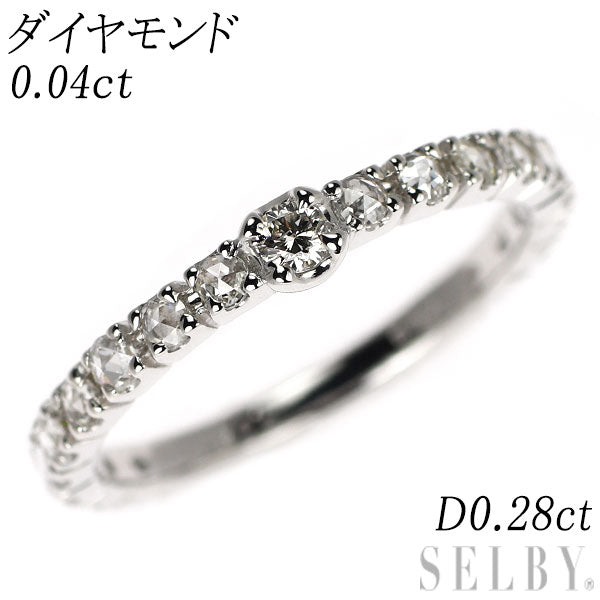 K18WG  ダイヤモンド リング 0.04ct D0.28ct