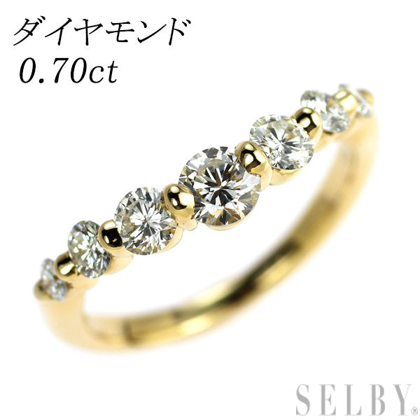 K18YG Diamond Ring 0.70ct Half Eternity