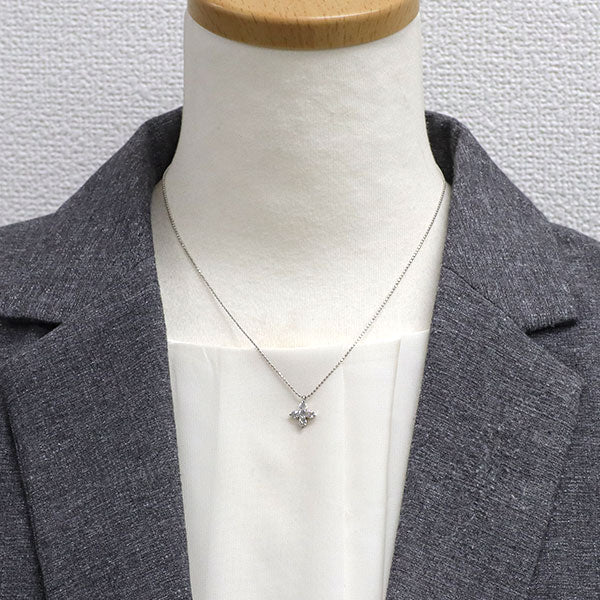 Seiko Pt900/ Pt850 Diamond Pendant Necklace 0.50ct Flower