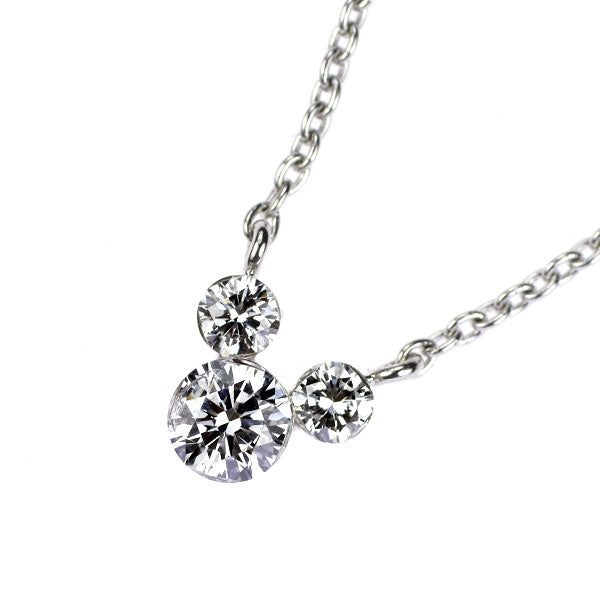 ディズニー K18WG ダイヤモンド ペンダントネックレス 0.25ct ミッキーマウス