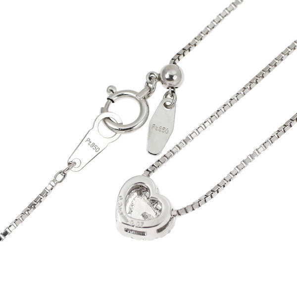 Pt900/ Pt850 Diamond Pendant Necklace 0.209ct 0.07ct Heart