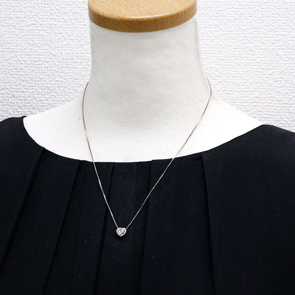 Pt900/ Pt850 Diamond Pendant Necklace 0.209ct 0.07ct Heart