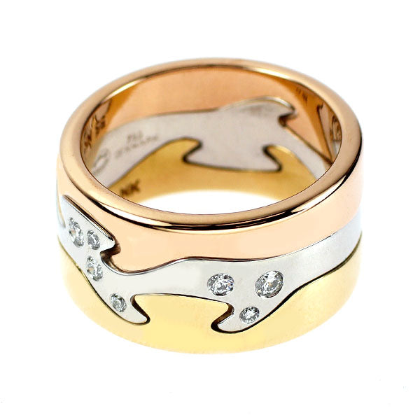 Georg Jensen K18YG/WG/PG Diamond Ring Fusion No. 53