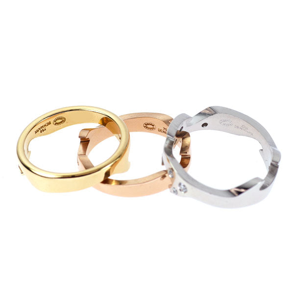 Georg Jensen K18YG/WG/PG Diamond Ring Fusion No. 53