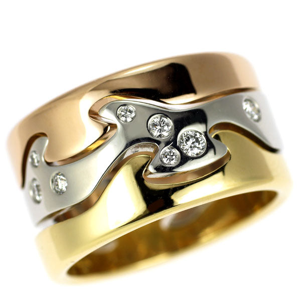 Georg Jensen K18YG/WG/PG Diamond Ring Fusion No. 53